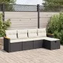 Set de muebles de jardín 5 pzas y cojines ratán sintético negro by , Garden sets - Ref: Foro24-3325899, Price: 294,31 €, Disc...