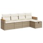 Juego de sofás jardín con cojines 5 pzas ratán sintético beige by , Garden sets - Ref: Foro24-3325901, Price: 360,33 €, Disco...