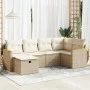 Juego de sofás jardín con cojines 6 pzas ratán sintético beige by , Garden sets - Ref: Foro24-3325915, Price: 447,53 €, Disco...