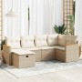 Juego de sofás jardín con cojines 6 pzas ratán sintético beige by , Garden sets - Ref: Foro24-3325915, Price: 451,28 €, Disco...