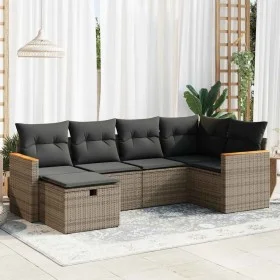 Set de muebles de jardín 6 pzas y cojines ratán sintético gris by , Garden sets - Ref: Foro24-3325917, Price: 372,50 €, Disco...