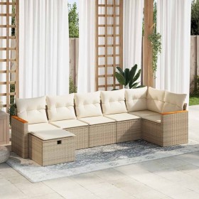 Set sofás de jardín 7 piezas y cojines ratán sintético beige von , Gartensets - Ref: Foro24-3325929, Preis: 466,14 €, Rabatt: %