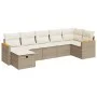 Set sofás de jardín 7 piezas y cojines ratán sintético beige by , Garden sets - Ref: Foro24-3325929, Price: 482,75 €, Discoun...