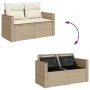 Set sofás de jardín 7 piezas y cojines ratán sintético beige by , Garden sets - Ref: Foro24-3325929, Price: 482,75 €, Discoun...