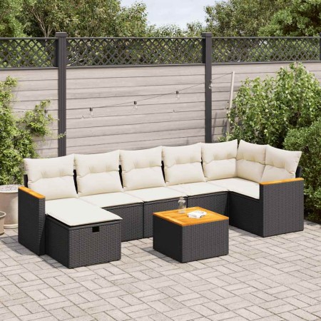 Set de sofás de jardín y cojines 8 piezas ratán sintético negro von , Gartensets - Ref: Foro24-3325934, Preis: 458,99 €, Raba...