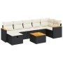 Set de sofás de jardín y cojines 8 piezas ratán sintético negro by , Garden sets - Ref: Foro24-3325934, Price: 446,60 €, Disc...