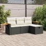 Juego de sofás jardín 4 pzas con cojines ratán sintético negro by , Garden sets - Ref: Foro24-3325948, Price: 259,02 €, Disco...