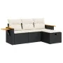 Juego de sofás jardín 4 pzas con cojines ratán sintético negro by , Garden sets - Ref: Foro24-3325948, Price: 259,02 €, Disco...