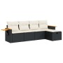 Set de muebles de jardín 5 pzas y cojines ratán sintético negro by , Garden sets - Ref: Foro24-3325955, Price: 316,80 €, Disc...