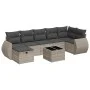 Set de sofás de jardín 8 pzas y cojines ratán sintético gris by , Garden sets - Ref: Foro24-3325618, Price: 567,32 €, Discoun...