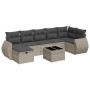 Set de sofás de jardín 8 pzas y cojines ratán sintético gris by , Garden sets - Ref: Foro24-3325618, Price: 556,09 €, Discoun...