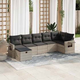 Set de sofás de jardín 7 pzas con cojines ratán PE gris claro von , Gartensets - Ref: Foro24-3325508, Preis: 462,85 €, Rabatt: %