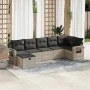Set de sofás de jardín 7 pzas con cojines ratán PE gris claro von , Gartensets - Ref: Foro24-3325508, Preis: 470,91 €, Rabatt: %