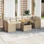 Set sofás jardín y cojines 8 pzas ratán sintético acacia beige de , Conjuntos de jardín - Ref: Foro24-3327460, Precio: 584,48...