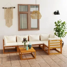 Garden furniture 6 pcs cream cushions solid acacia wood by vidaXL, Garden sets - Ref: Foro24-3057656, Price: 551,87 €, Discou...