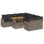 Set sofás jardín y cojines 9 pzas ratán sintético acacia gris by , Garden sets - Ref: Foro24-3327469, Price: 589,73 €, Discou...