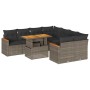 Set sofás jardín y cojines 9 pzas ratán sintético acacia gris von , Gartensets - Ref: Foro24-3327469, Preis: 588,22 €, Rabatt: %