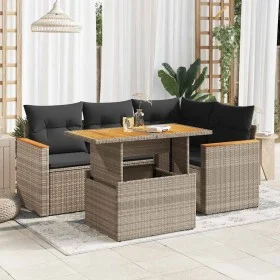 Set sofás jardín y cojines 5 pzas ratán sintético acacia gris von , Gartensets - Ref: Foro24-3327483, Preis: 358,44 €, Rabatt: %