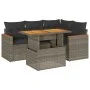Set sofás jardín y cojines 5 pzas ratán sintético acacia gris by , Garden sets - Ref: Foro24-3327483, Price: 358,44 €, Discou...