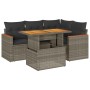Set sofás jardín y cojines 5 pzas ratán sintético acacia gris by , Garden sets - Ref: Foro24-3327483, Price: 379,72 €, Discou...