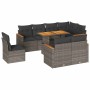 Set sofás jardín y cojines 9 pzas ratán sintético acacia gris by , Garden sets - Ref: Foro24-3327504, Price: 603,19 €, Discou...