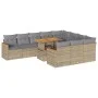 Set sofás jardín y cojines 11 pzas ratán sintético acacia beige by , Garden sets - Ref: Foro24-3327538, Price: 785,75 €, Disc...
