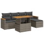 Set sofás jardín y cojines 6 pzas ratán sintético acacia gris von , Gartensets - Ref: Foro24-3327476, Preis: 383,98 €, Rabatt: %