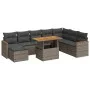 Set sofás jardín y cojines 9 pzas ratán sintético acacia gris by , Garden sets - Ref: Foro24-3327525, Price: 564,97 €, Discou...