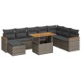 Set sofás jardín y cojines 9 pzas ratán sintético acacia gris by , Garden sets - Ref: Foro24-3327525, Price: 581,22 €, Discou...