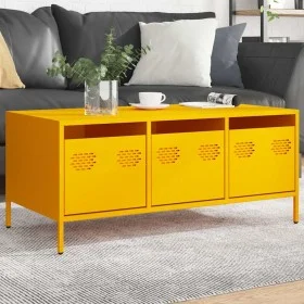Mesa de centro acero laminado en frío amarillo 101,5x50x43,5 cm by , Coffee table - Ref: Foro24-851271, Price: 111,31 €, Disc...