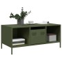 Mesa de centro acero laminado frío verde oliva 101,5x50x43,5 cm by , Coffee table - Ref: Foro24-851278, Price: 92,95 €, Disco...