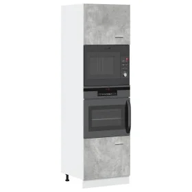Armario de microondas contrachapada gris hormigón 60x57x207 cm de , Armarios de cocina - Ref: Foro24-856127, Precio: 192,41 €...