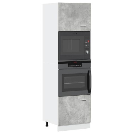 Armario de microondas contrachapada gris hormigón 60x57x207 cm by , Kitchen cabinets - Ref: Foro24-856127, Price: 196,44 €, D...
