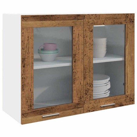 Armario colgante vidrio madera ingeniería envejecida 80x31x60cm von , Küchenschränke - Ref: Foro24-856119, Preis: 71,83 €, Ra...