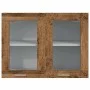 Armario colgante vidrio madera ingeniería envejecida 80x31x60cm by , Kitchen cabinets - Ref: Foro24-856119, Price: 69,76 €, D...