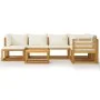 Garden furniture 8 pcs cream cushions solid acacia wood by vidaXL, Garden sets - Ref: Foro24-3057646, Price: 916,10 €, Discou...
