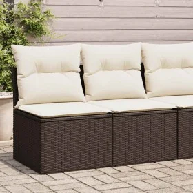 Set sofás jardín y cojines 2 pzas ratán sintético acacia marrón by , Garden sets - Ref: Foro24-3325239, Price: 121,99 €, Disc...