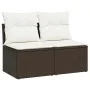 Set sofás jardín y cojines 2 pzas ratán sintético acacia marrón by , Garden sets - Ref: Foro24-3325239, Price: 121,99 €, Disc...