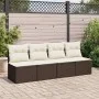 Set sofás jardín y cojines 2 pzas ratán sintético acacia marrón by , Garden sets - Ref: Foro24-3325239, Price: 121,99 €, Disc...