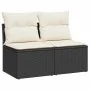 Set sofás jardín y cojines 2 pzas ratán sintético acacia negro von , Gartensets - Ref: Foro24-3325232, Preis: 107,31 €, Rabat...
