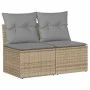 Set sofás jardín y cojines 2 pzas ratán sintético acacia beige by , Garden sets - Ref: Foro24-3325245, Price: 111,47 €, Disco...