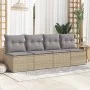 Set sofás jardín y cojines 2 pzas ratán sintético acacia beige by , Garden sets - Ref: Foro24-3325245, Price: 111,47 €, Disco...