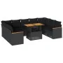 Set sofás jardín y cojines 10 pzas ratán sintético acacia negro de , Conjuntos de jardín - Ref: Foro24-3327527, Precio: 677,8...