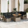 Set sofás jardín y cojines 5 pzas ratán sintético acacia gris by , Garden sets - Ref: Foro24-3328040, Price: 536,09 €, Discou...