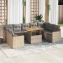 Set sofás jardín y cojines 10 pzas ratán sintético acacia beige von , Gartensets - Ref: Foro24-3327531, Preis: 694,88 €, Raba...