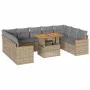 Set sofás jardín y cojines 10 pzas ratán sintético acacia beige de , Conjuntos de jardín - Ref: Foro24-3327531, Precio: 685,1...