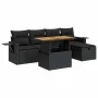 Set sofás jardín y cojines 6 pzas ratán sintético acacia negro de , Conjuntos de jardín - Ref: Foro24-3328021, Precio: 441,53...