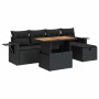 Set sofás jardín y cojines 6 pzas ratán sintético acacia negro von , Gartensets - Ref: Foro24-3328021, Preis: 441,52 €, Rabat...