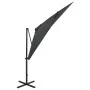 Ampelschirm mit Mast und anthrazitgrauen LED-Leuchten 250 cm von vidaXL, Sonnenschirme - Ref: Foro24-312322, Preis: 167,09 €,...