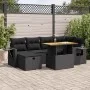 Set sofás jardín y cojines 8 pzas ratán sintético acacia negro by , Garden sets - Ref: Foro24-3328028, Price: 523,18 €, Disco...